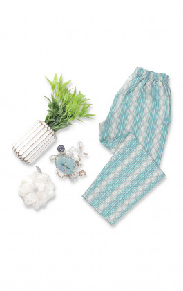 Sea Green Printed Khaddar Straight Pant